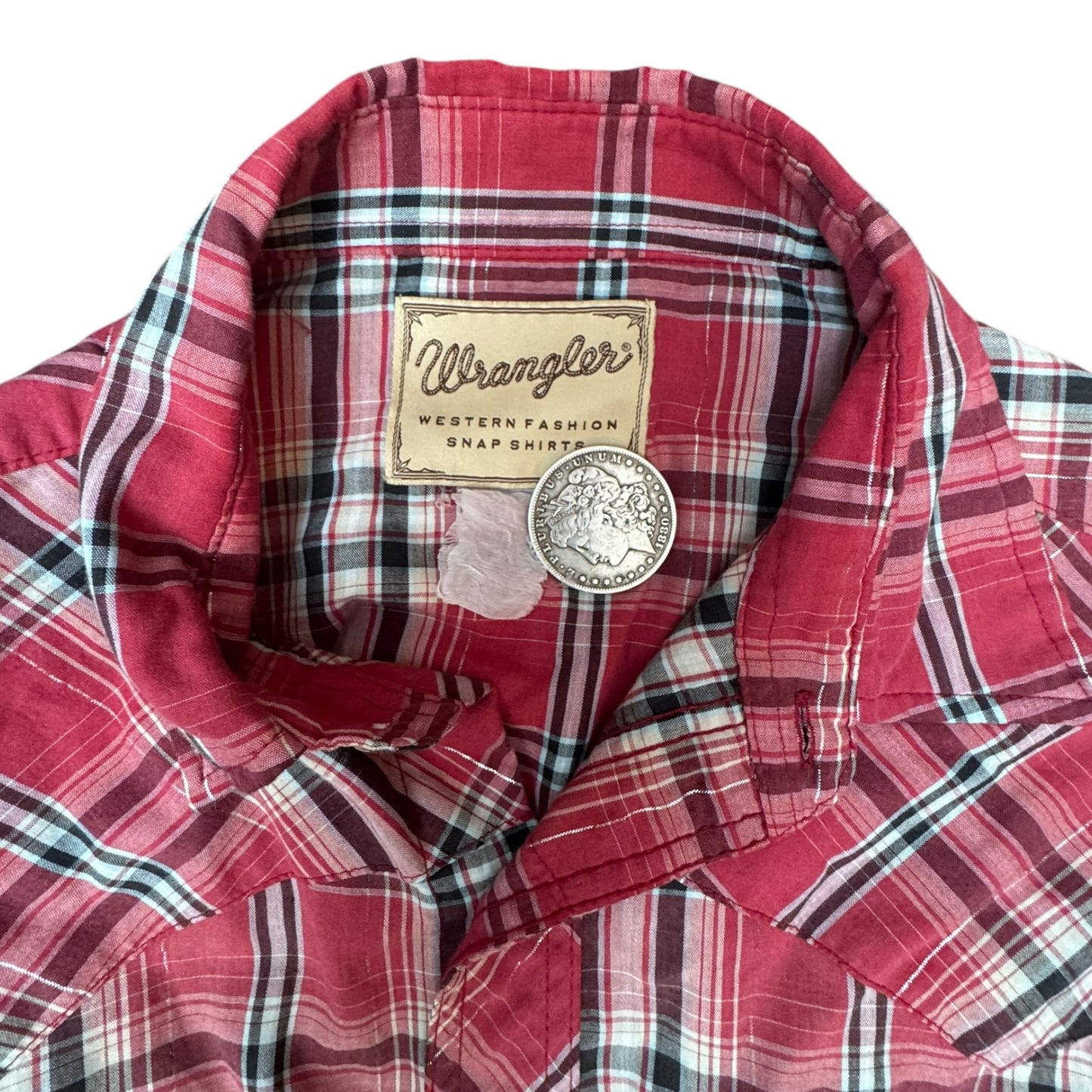 Wrangler Red and Silver Pearl Snap