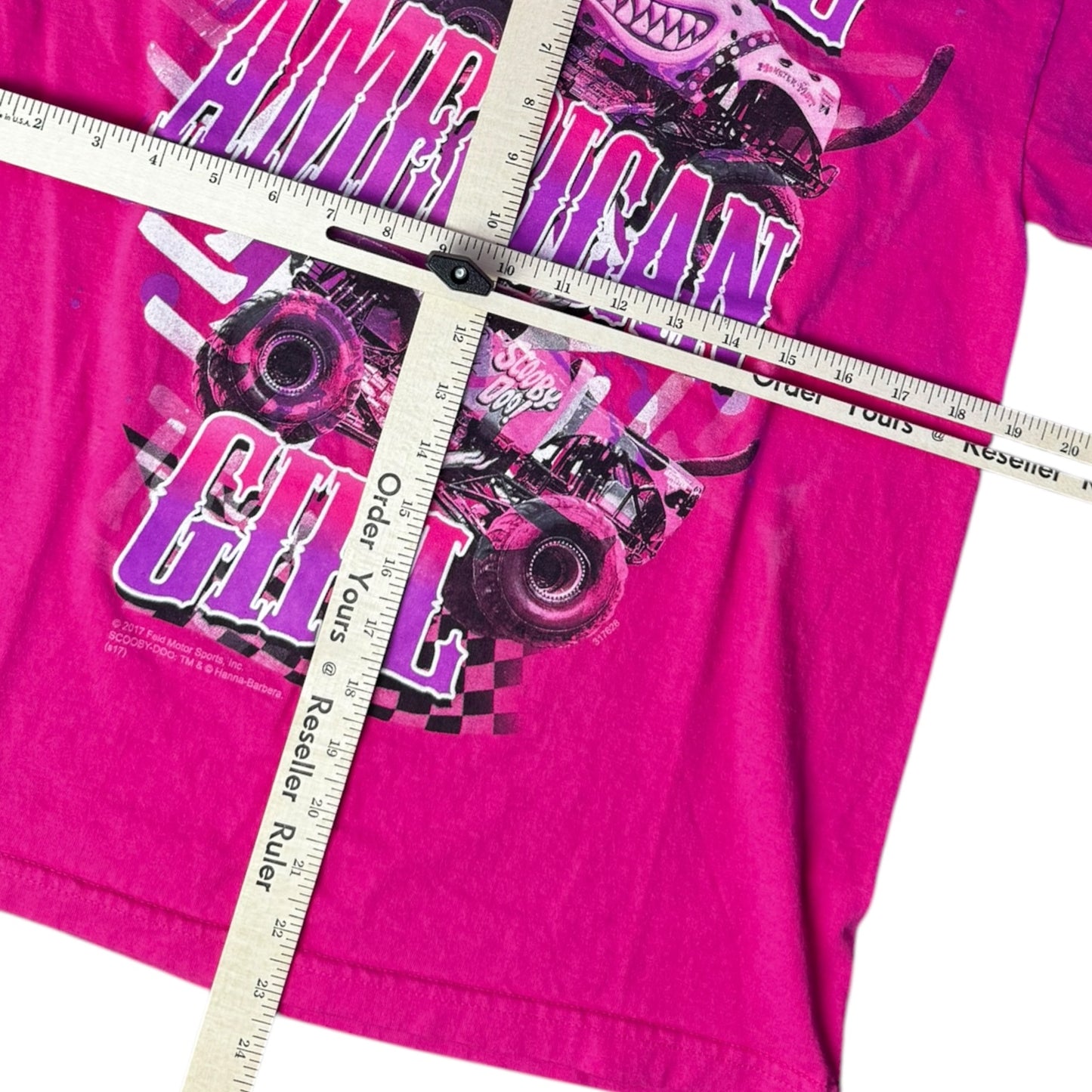 Pink Monster Truck All American Girl tee