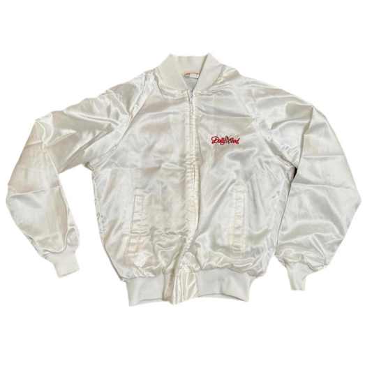 Vintage Dollywood White Satin Jacket Large