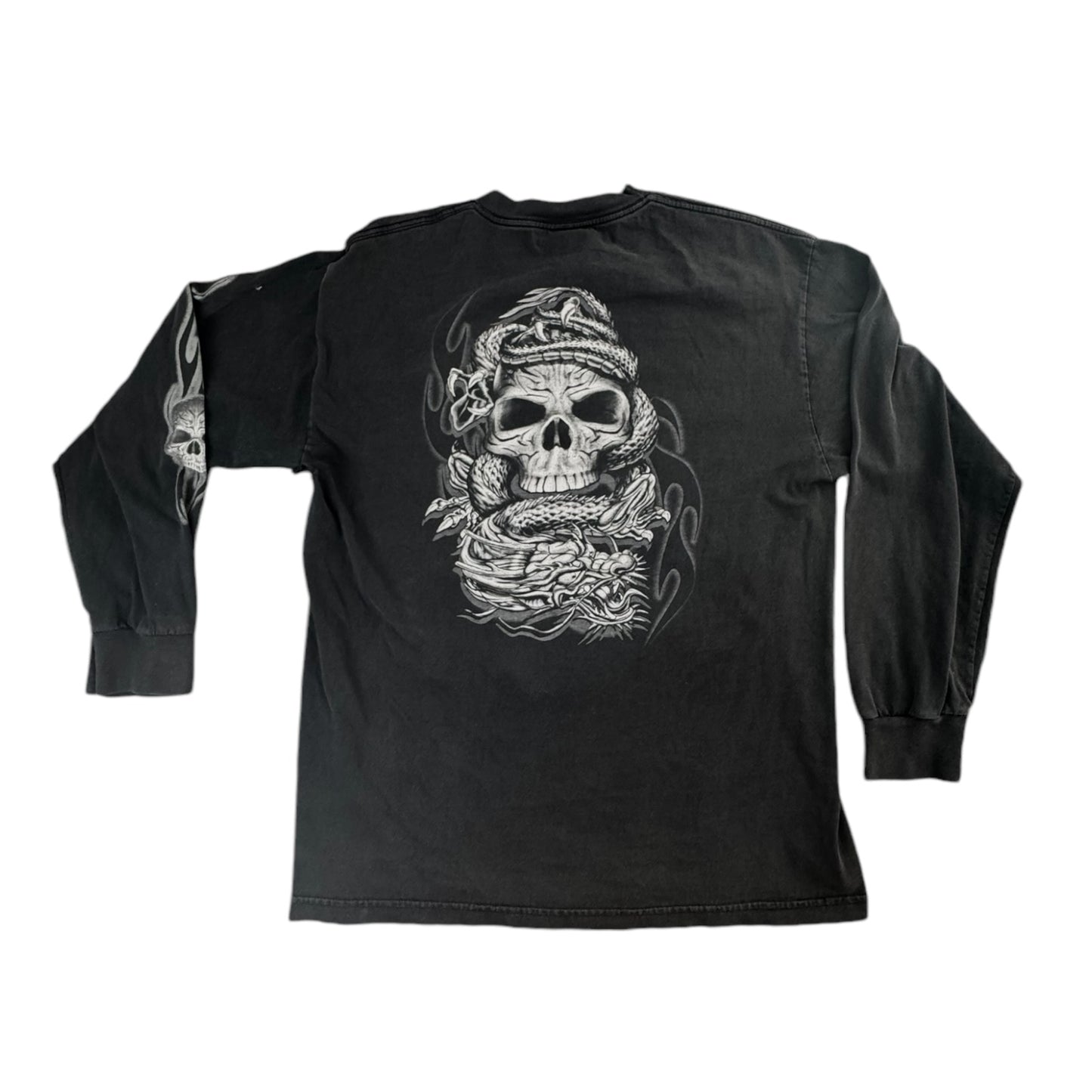 Biker Skull Long Sleeve Tee