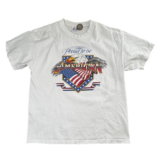 “Proud to be an American” white Tee