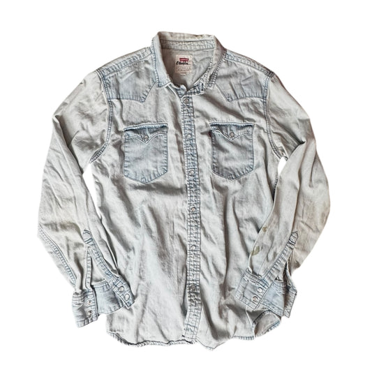 Levi’s Distressed Denim Pearl Snap Shirt