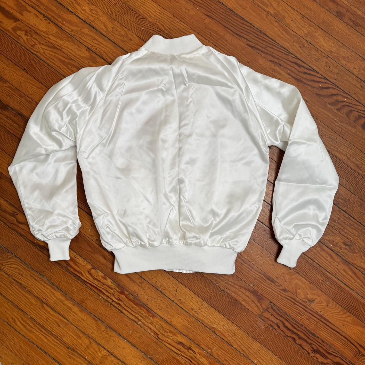 Vintage Dollywood White Satin Jacket Large