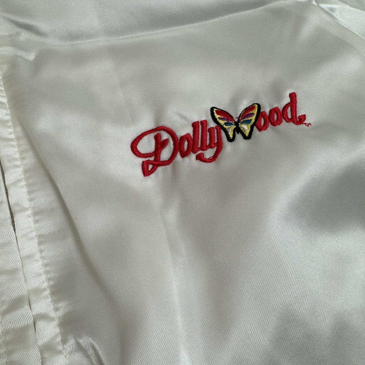 Vintage Dollywood White Satin Jacket Large