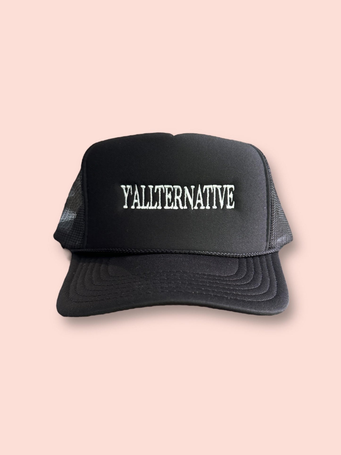 Y'ALLTERNATIVE BLACK TRUCKER HAT